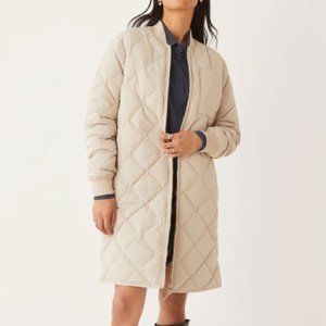 Frank and Oak - The Skyline Reversible Maxi Bomber in Feather Grey